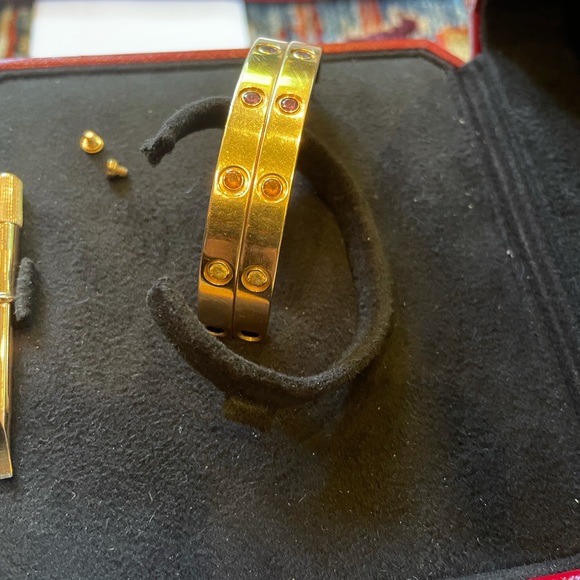 Cartier Rainbow Multi Gemstone Love Bracelet - Picture 4 of 5